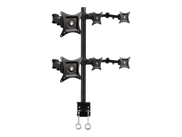 Art L 06   Monteringssett  Stang  Monteringsadapter For Dobbelt Skrivebordsklemme  6 Vesa Adapters  6 Leddarmer    For 6 Lcd Skjermer   Aluminium  St fra Art