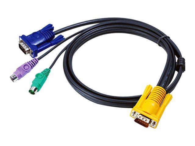 Aten 2l 5206p   Tastatur   Video   Musekabel  Kvm    15 Pins Sphd  Hann  Til 15 Pin D Sub  Db 15  Ps 2  Hann    6 M fra Aten Technology
