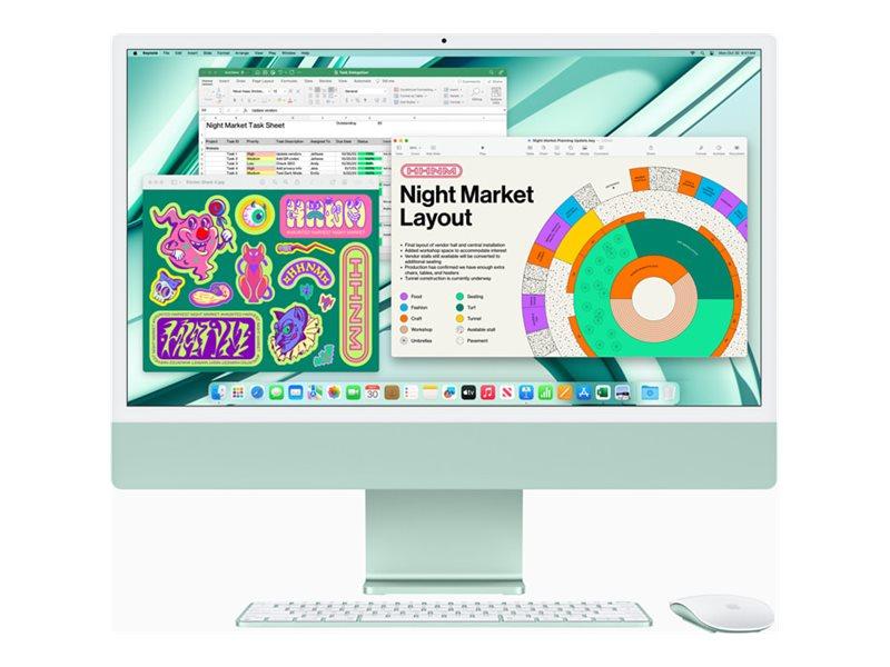 Apple Imac With 4.5k Retina Display   Alt I Ett M3 Inntil   Ram 8 Gb   Ssd 256 Gb   M3 10 Core Gpu   Gigabit Ethernet  Ieee 802.11ax  Wi Fi 6e  Blue fra Apple