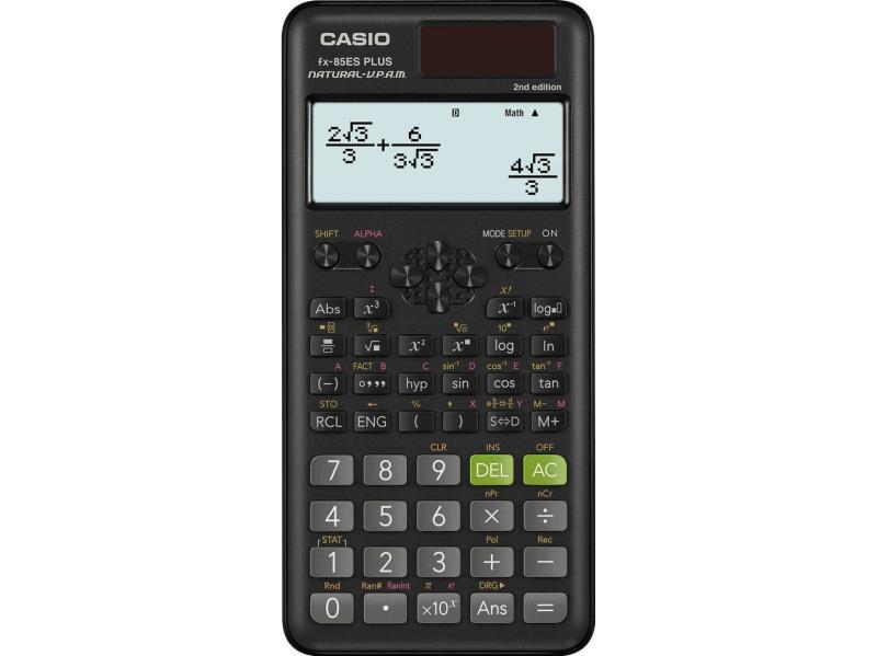 Casio Fx 85es S Plus  Desktop  Vitenskaplig  12 Sifre  Batteri Solcelle  Sort fra Casio