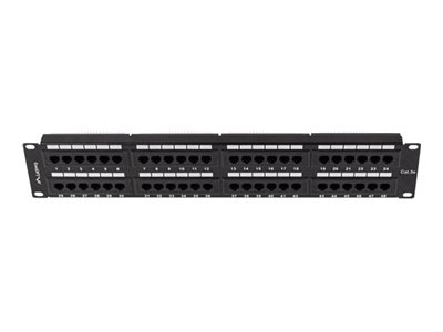 Lanberg   Koblingspanel   Rackmonterbar   Cat 5 5e   Utp   Rj 45 X 48   Svart  Ral 9004   2u   19" fra Lanberg