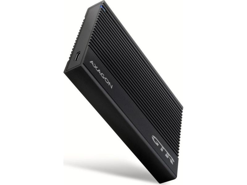 Axagon Ee25 Gtr Usb C 3.2 Gen 2   Sata 6g  2 5" Ekstern Harddiskkabinett  Ribbet   Svart fra Axagon