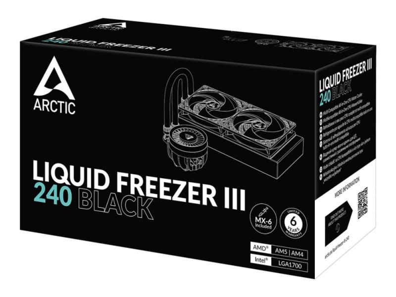 Arctic Liquid Freezer Iii 240   Væskekjølesystem For Prosessor   Radiatorstørrelse: 240 Mm    For: Am4  Lga1700  Am5    120 Mm   Svart fra Arctic Cooling