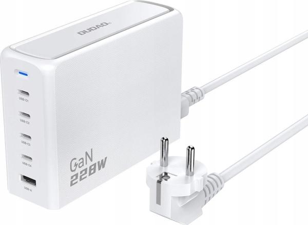 Dudao Lader Dudao A228eu Gan Lader 1x Usb A 4x Usb C Pd 228w   Hvit fra Dudao