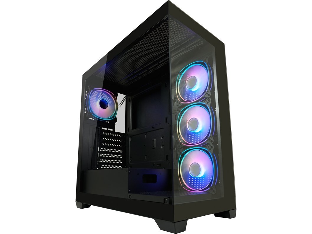Lc Power   Tower   Sidepanel Med Vindu   Ingen Strømforsyning   Svart   Usb Lyd fra Lc Power