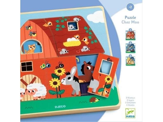 Djeco   Lagpuslespill: Chez Moo fra Djeco