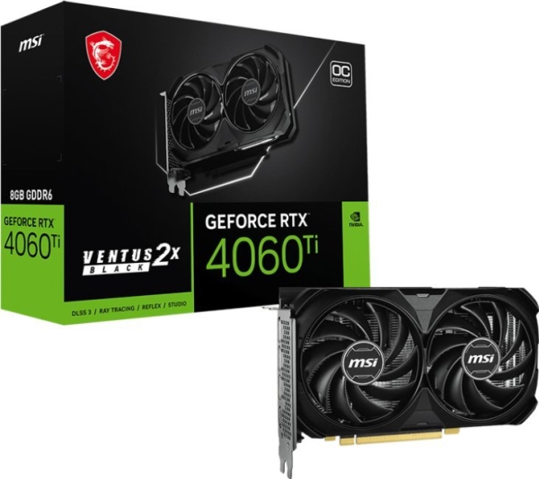 Karta Graficzna Msi Geforce Rtx 4060 Ti Ventus 2x Black E1 Oc 8gb Gddr6 fra Msi