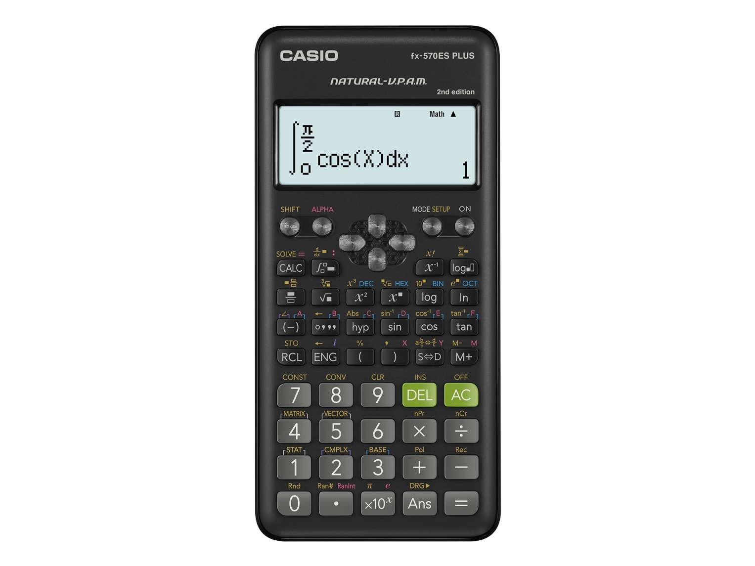 Casio Fx 570es Plus 2  Skrivbord  Vetenskapsfunktion  12 Siffror  1 Linjer  Batteri  Svart fra Casio