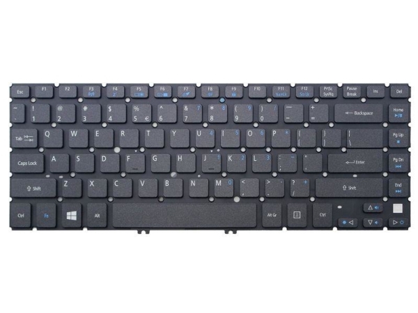 Acer   Erstatningstastatur For Bærbar Pc   Nordisk   Svart Med Blå Ramme fra Acer