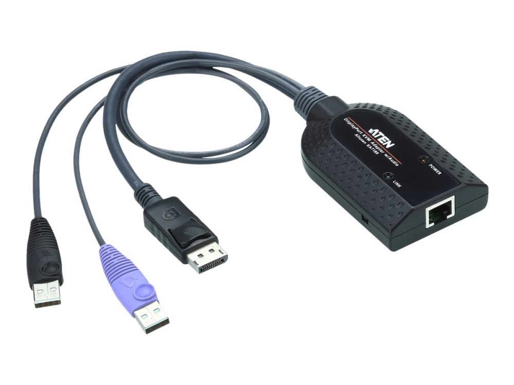 Aten Ka7189 Ax   Tastatur   Video   Musadapter  Kvm    Usb  Displayport  Hann  Til Rj 45  Hunn  fra Aten Technology