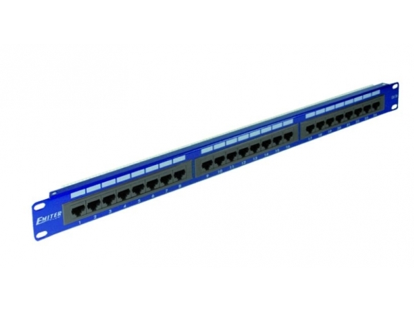 Emiternet Panel 19"  24xrj45 Utp Cat.6  1u  With Shelf  Blue Dcn Ppfa 951k 248 C6 fra Emiter