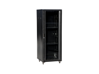 Alantec Ss 24u 600 600 01 C  24u  Frittstående Hylle  300 Kg  Svart  Glass  Ip20 fra Alantec