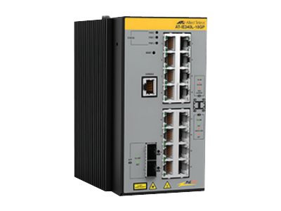 Allied Telesis At Ie340l 18gp   Switch   L3   Styrt   8 X 10 100 1000  Poe+  + 8 X 10 100 1000  Poe  + 2 X 1000base X Sfp   Din Skinnemonterbar  Vegg fra Allied Telesyn International