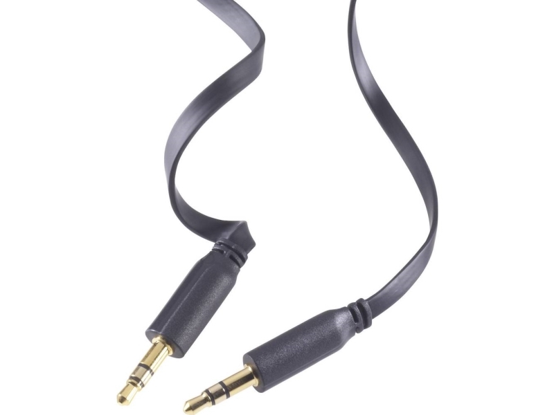 Speaka Professional Jack Lydtilkoblingskabel Superflat [1x Jack Plug 3 5 Mm   1x Jack Plug 3 5 Mm] 2 M Svart Speaka Professional  Sp 7870544  fra Speaka