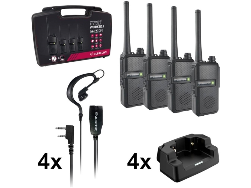 Albrecht Tectalk Worker 3 Etui Sett Med 4  Pmr446 fra Albrecht