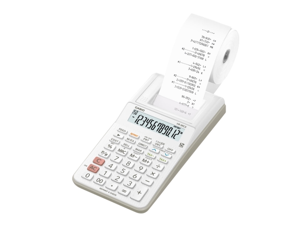Casio Hr 8rce  Skrivebord  Utskrift  12 Siffer  1 Linjer  Batteri  Hvit fra Casio