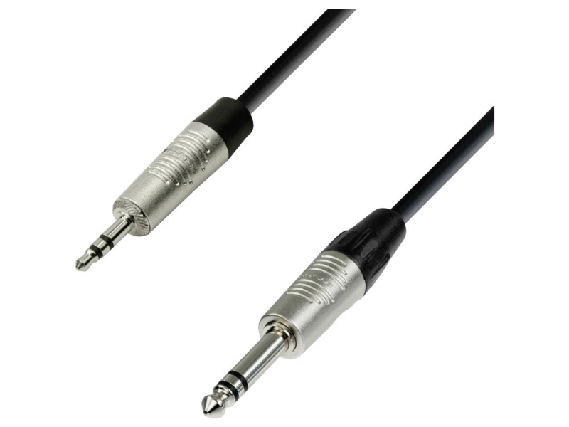 Adam Hall 4 Star Bvw 0300 Instrumenter Tilslutningskabel [1x Jackstik 3 5 Mm   1x Jackstik 6.3 Mm  Stereo ] 3.00 M Sort fra Adam Hall
