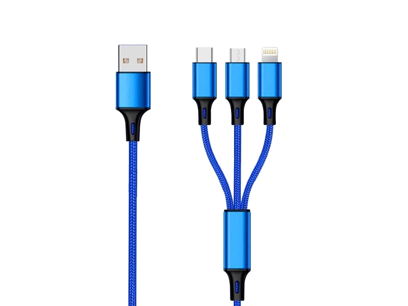 2go 797151  1 5 M  Usb B  Usb C Micro Usb B Lightning  Sort  Blå fra 2go