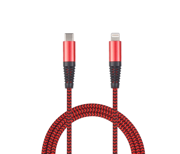 2go 797197  1 M  Lightning  Usb C  Hankjønn  Hankjønn  Rød fra 2go