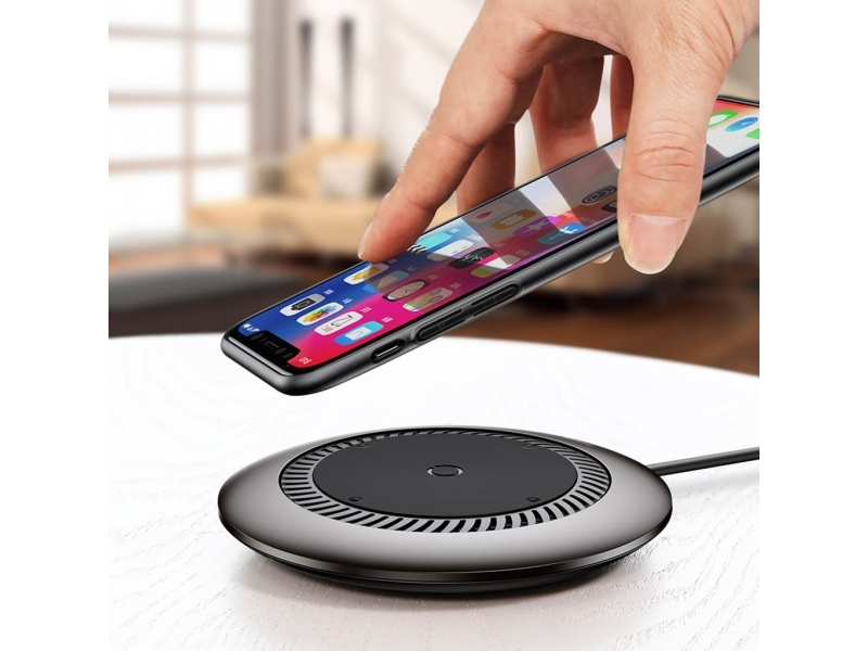 Baseus Whirlwind Wireless Quick Charger For Smartphones With Qi   Black fra Baseus