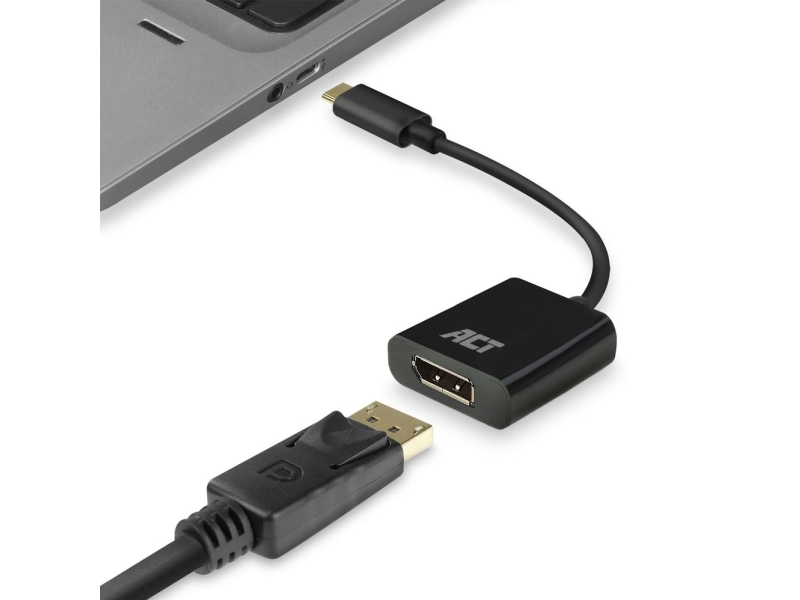 Act Ac7320 Videokabel Adapter 0 15 M Usb Typ C Displayport Schwarz  Ac7320  fra Act