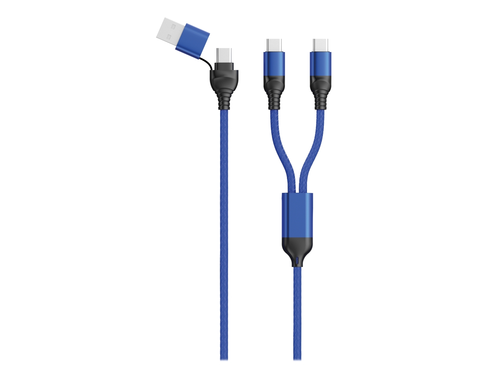 2go 797366  1 2 M  Usb A Usb C  2 X Usb C  Sort  Blå fra 2go