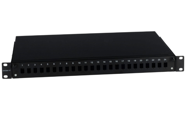 Emiternet Retractable Distribution Box 19" 1u 24xsc Simplex Telescopic  Black Em Ps 1924scs1 C fra Emiter