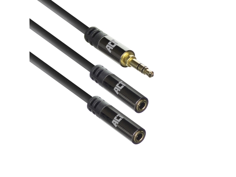 Act 0.15 Meters High Quality Audio Splitter Cable 3.5 Mm Jack Male   2x Female fra Act