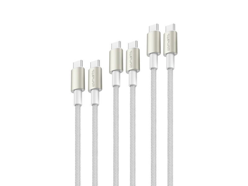 4smarts 540621  Usb C  Usb C  Usb 2.0  0 48 Gbit S  Silver  Vit fra 4smarts
