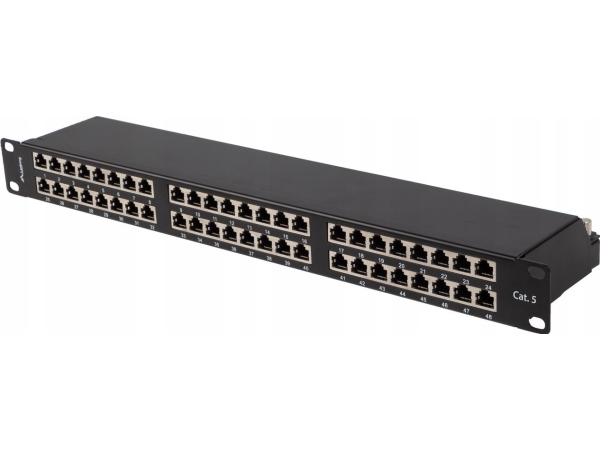 Lanberg Patch Panel 48 Port 1u 19" Cat.5e Ftp Skjermet Svart fra Lanberg
