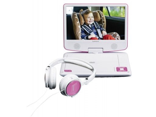 Lenco Dvp 910  Bærbar Dvd Spiller  Konvertibel  Sort  Rosa  Cd  Dvd  22 9 Cm  9"  Tft fra Lenco