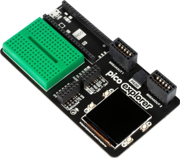 Pimoroni Pico Explorer Base   Utvidelseskort For Raspberry Pi Pico   Pimoroni} fra Pimoroni
