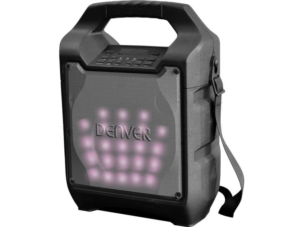 Denver Tsp 205  20 W  Håndholdt Pa System  Svart  Led  Ledning & Trådløs  Ac  Batteri fra Denver